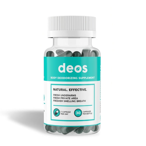 DEOS Internal Deodorant Supplement – Full Body Deodorizer for Gut Health, Skin Health, Detox & Digestion Support – Natural Odor Control Chlorophyll Pills | 30 Capsules